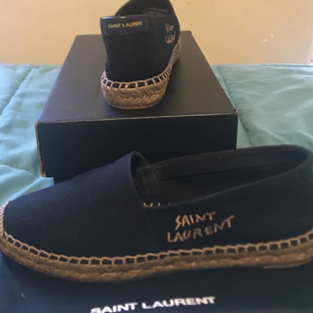 Authentic Saint Laurent Espadrille Blk W- Sz 8.5